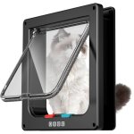 Grande porte int�rieure pour chat, porte ext�rieure pour chat, 4 modes de verrouillage, convient pour ...