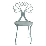 La grande prairie - chaise de jardin fer dossier coeur 42x42x93cm