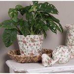 La grande prairie - pot de fleurs d'int�rieur c�ramique beige 14x13cm