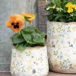 La grande prairie - pot de fleurs multicolore c�ramique 21x21x19cm