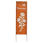 La grande prairie - treillage jardin bienvenue acier papillons 30x1x110cm