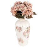 La grande prairie - vase � fleurs beige rose 17x17x30cm