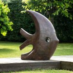 Grande sculpture moderne poisson 100 cm brun Grande sculpture moderne poisson 100 cm brun