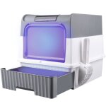 Grande toilette ferm�e pour chat, bac � liti�re pliable, toilettes pour animaux de compagnie d�sinfectantes ...