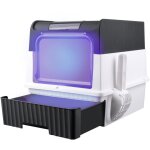 Grande toilette ferm�e pour chat, bac � liti�re pliable, toilettes pour animaux de compagnie d�sinfectantes ...