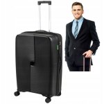 Grande valise de voyage noire � roulettes - �l�gante, spacieuse et r�sistante, la valise wowbag 7918 ...