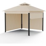 Blumfeldt - grandezza cortina tonnelle 3x3 m ? cadre acier, toit polyester, panneaux lat�raux enroulables, ...