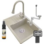 Granitan - granit beige argos vier + robinet serpent + siphon