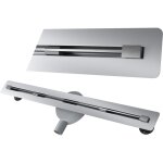 Granitan - carrelage sous vide 80 cm bac a douche en acier receveur de douche luno inox 85112520