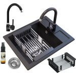 Granitan - evier en granit set noir robinet siphon egouttoir 85059055