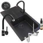 Granitan - granit noir évier tasos + mitigeur beta + siphon Granitan - granit noir évier tasos + mitigeur beta + siphon
