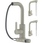 Granitan - mlangeur de cuisine beige douchette extractible 2 douchettes pour vier ebro