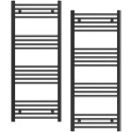 Granitan - radiateur de salle de bain noir echelle 50x120 cm radiateur 180 raccord breno 85035915