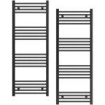 Granitan - radiateur de salle de bain noir echelle 50x130 cm radiateur 180 raccord breno 85035937