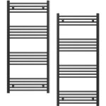 Granitan - radiateur de salle de bain noir porte serviettes 60x130 cm radiateur 180 raccord breno 85035923 ...