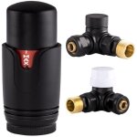 Robinet thermostatique de radiateur 3 voies en laiton noir granitan 1 / 2