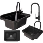 Granitan - sinkwasher évier noir compartiment technique polo battery siphone Granitan - sinkwasher évier noir compartiment technique polo battery siphone