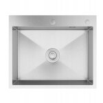 Granitan - vier en acier inoxydable chrome 1 cuve 60x50 avec siphon