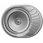 Granitan - vier en acier inoxydable rond 1 bac avec gouttoir apulia57 satin