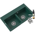 Granitan - vier double bac en granit bouteille vert vier duet siphon