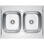 Granitan - vier double inox dcor chrom vier  recouvrement 80x60 siphon