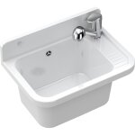 Granitan - vier de ferme cuvette blanc garage paron robinet bec extractible chrome main