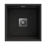 Granitan - vier en granit 1 bac avec siphon carr epir 44 - noir