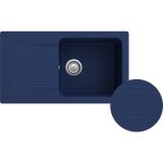 Granitan - vier en granit avec gouttoir bleu marine siphon chrom ada