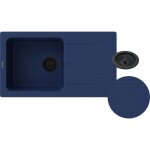 Granitan - vier en granit avec gouttoir bleu marine siphon noir ada