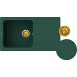 Granitan - vier en granit avec gouttoir bouteille vert vert siphon gold ada