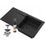 Granitan - vier en granit avec gouttoir siphon noir
