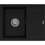 Granitan - vier cuisine en granit noir bello 1 bac monocuve avec siphon