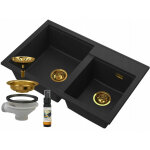 Granitan - vier en granit noir avec particules d'or 2 bac hektor