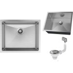 Granitan - vier sous plan en acier argent� une cuve inox silvo54 lux siphon