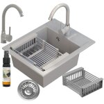 Granitan - granite gris evier set robinet egouttoir best 85111883