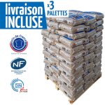 Granuls de bois premium woodstock - lot de 3 palettes de 66 sacs de 15 kg
