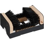 Gratte - pieds avec brosses sur 3 cts, paillasson d'extrieur, poils robustes, fixation au sol, noir ...
