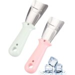 Grattoir � glace pour 2 compartiments r�frig�rateur et cong�lateur, poign�e ergonomique (vert / rose) ...