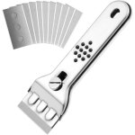 Grattoir, grattoir peinture en acier inoxydable, avec 10 lames mtallique, grattoir plaque vitrocramique, ...