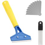 Grattoir vitre avec 10 lames, grattoir peinture avec manche long de 23cm, lames en acier au carbone 100mm, ...