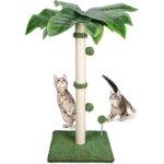 Griffoir pour chats, 80 cm, arbre � chat en sisal naturel, avec 2 balles interactives en peluche pour ...