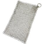 Grillx chain mail scrubber - 22 x 15 cm - tapis � r�curer en acier inoxydable - �ponge en acier pour ...