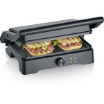 Grill severin - kg2391 - surface de cuisson 28x17cm - ouverture 180c - 1800w