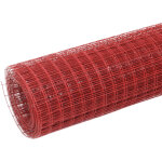 Grillage acier avec rev�tement en pvc 10x0, 5 m rouge cfw427873