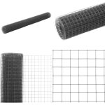 Vidaxl - grillage acier avec revtement en pvc 10x1, 5 m gris - clture agricole - clture jardin - filet ...