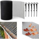 Ulisem - grillage de protection pour chneaux et gouttire, 6 m x 15 cm filet de vidange avec 10 crochets ...