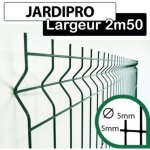 Cloture&jardin - grillage rigide vert - jardipro - fil 5mm - 1, 23 mtre