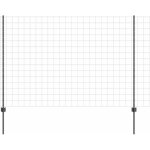 Grillage rouleau?cl�ture euro avec 10 poteaux en u gris 1. 6x10 m acier cfw3410957