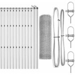 Grillage rouleau?cl�ture hexagonale 0. 8x25 m acier galvanis�, poteaux de cl�ture 13 pcs �32 mm 120 cm ...