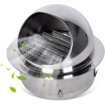 Grille d'a�ration de 110 mm, couvercle pare - pluie rond en acier inoxydable, couvercle d'a�ration de ...
